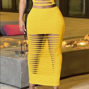 Yellow Two Piece Dress Set